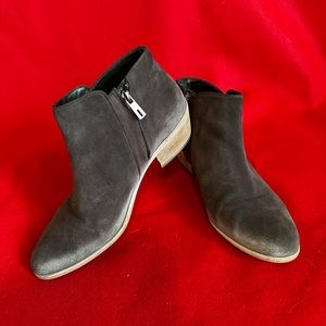 Sam Edelman distressed grey suede booties.  Size 9.5